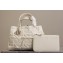 Dior Medium Dior Toujours in White Graphic Cannage Calfskin 2024