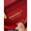 Chanel Shiny Lambskin, Imitation Pearls & Gold-Tone Metal Mini Flap Bag AS4947 Red 2024