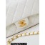 Chanel Shiny Lambskin, Imitation Pearls & Gold-Tone Metal Mini Flap Bag AS4947 White 2024