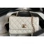 Chanel Lambskin, Strass & Gold-Tone Metal Clutch with Chain Bag AP4044 White 2024