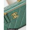 Chanel Shiny Lambskin & Gold-Tone Metal Clutch with Chain Bag AP4168 Green 2024