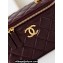 Chanel Shiny Lambskin & Gold-Tone Metal Clutch with Chain Bag AP4168 Burgundy 2024