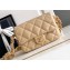 Chanel 24K Lambskin & Gold-Tone Metal Small Flap Bag Beige 2024