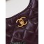 Chanel Shiny Lambskin & Gold-Tone Metal Small Hobo Handbag AS4966 Burgundy 2024