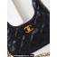 Chanel Shiny Lambskin & Gold-Tone Metal Small Hobo Handbag AS4966 Black 2024