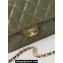 Chanel Shiny Lambskin & Gold-Tone Metal Mini Flap Bag with Top Handle AS5043 Green 2024