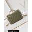 Chanel Shiny Lambskin & Gold-Tone Metal Mini Flap Bag with Top Handle AS5043 Green 2024