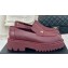Chanel Calfskin Platform Moccasins Burgundy 2024