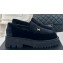 Chanel Velvet Platform Moccasins Black 2024