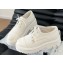 Chanel Calfskin and Tweed Lace-up Moccasins White 2024
