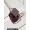 Chanel Shiny Lambskin & Gold-Tone Metal Mini Flap Bag with Top Handle AS5043 Burgundy 2024