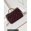 Chanel Shiny Lambskin & Gold-Tone Metal Mini Flap Bag with Top Handle AS5043 Burgundy 2024