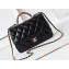 Chanel Shiny Lambskin & Gold-Tone Metal Mini Flap Bag with Top Handle AS5043 Black 2024