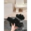 Chanel Chain CC Logo Shearling Fur Platform Mules Black 2024