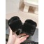 Chanel Chain CC Logo Shearling Fur Platform Mules Black 2024