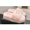 Chanel Chain CC Logo Shearling Fur Platform Mules Pink 2024
