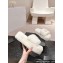 Chanel Chain CC Logo Shearling Fur Platform Mules White 2024