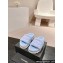 Chanel Resin CC Logo Shearling Platform Mules Blue 2024
