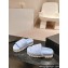 Chanel Resin CC Logo Shearling Platform Mules Blue 2024