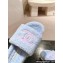 Chanel Resin CC Logo Shearling Platform Mules Blue 2024