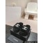 Chanel Resin CC Logo Shearling Platform Mules Black 2024