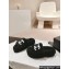 Chanel Resin CC Logo Shearling Platform Mules Black 2024