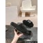 Chanel Resin CC Logo Shearling Platform Mules Black 2024
