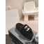 Chanel Resin CC Logo Shearling Platform Mules Black 2024