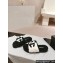 Chanel CC Logo Shearling Fur Mules Black/White 2024