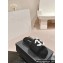 Chanel CC Logo Shearling Fur Mules Black/White 2024