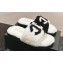 Chanel CC Logo Shearling Fur Mules White/Black 2024