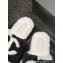 Chanel CC Logo Shearling Fur Mules White/Black 2024