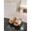 Chanel CC Logo Shearling Fur Mules Brown/White 2024