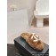 Chanel CC Logo Shearling Fur Mules Brown/White 2024
