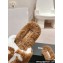 Chanel CC Logo Shearling Fur Mules Brown/White 2024