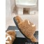 Chanel CC Logo Shearling Fur Mules Brown/White 2024
