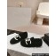 Chanel CC Logo Shearling Fur Moccasins Black 2024