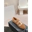 Chanel CC Logo Shearling Fur Moccasins Brown 2024