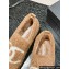 Chanel CC Logo Shearling Fur Moccasins Brown 2024