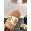 Chanel CC Logo Shearling Fur Moccasins Brown 2024
