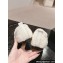 Chanel CC Logo Shearling Fur Moccasins White 2024