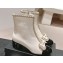 Chanel Chain Around and Bow Ankle Boots Leather/Patent White 2024