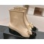 Chanel Chain Around and Bow Ankle Boots Leather/Patent Beige 2024