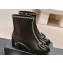 Chanel Chain Around and Bow Ankle Boots Leather/Patent Black 2024