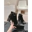 Chanel Chain Around and Bow Ankle Boots Suede Leather Black 2024