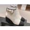 Chanel Chain Around and Bow Ankle Boots Leather/Grosgrain White 2024