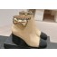 Chanel Chain Around and Bow Ankle Boots Leather/Grosgrain Beige 2024