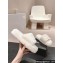 Chanel Gold Pearl CC Logo Shearling Platform Mules White 2024