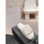 Chanel Gold Pearl CC Logo Shearling Platform Mules White 2024