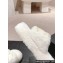 Chanel Gold Pearl CC Logo Shearling Platform Mules White 2024